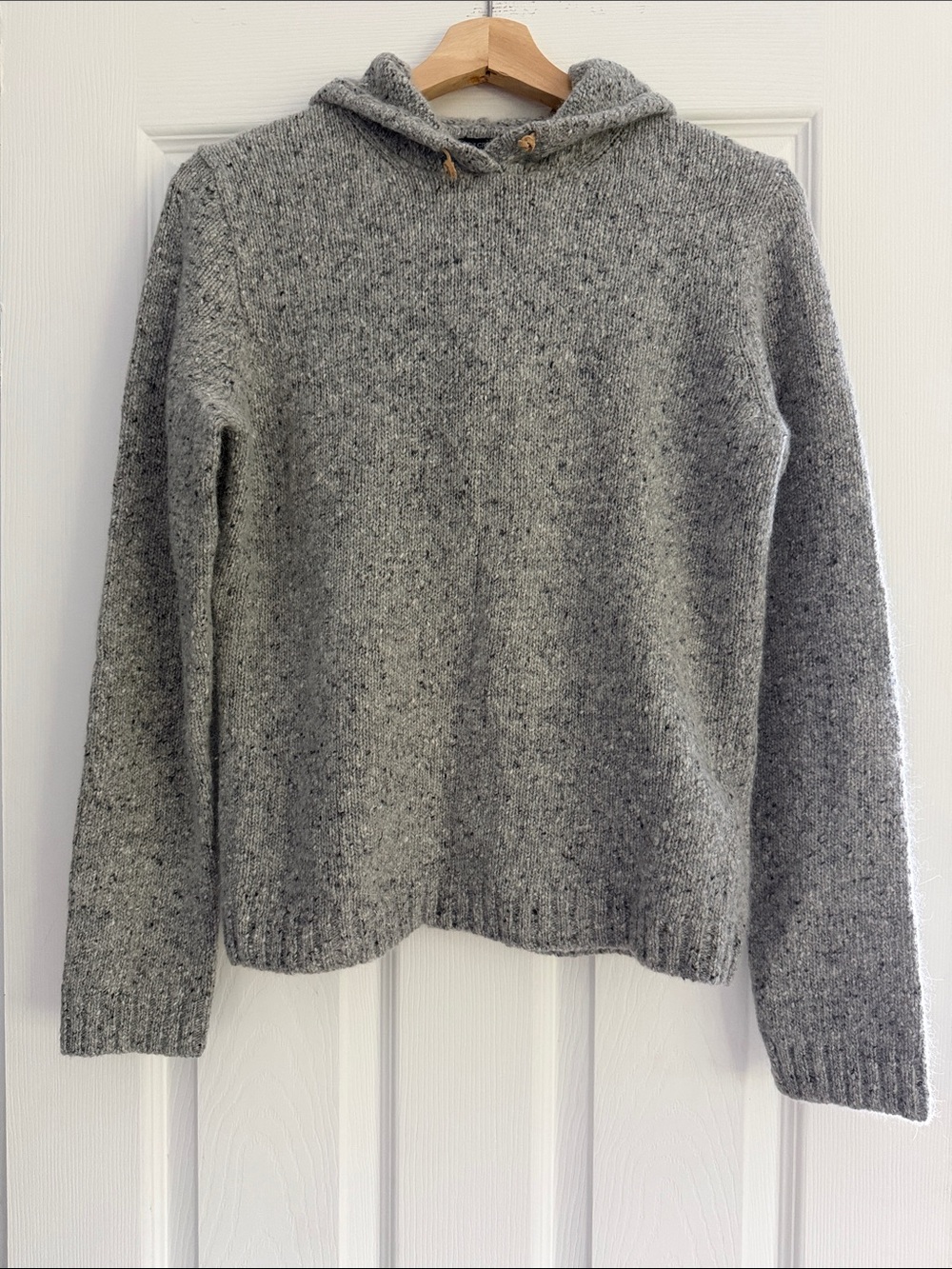 NWOT J. Crew Gray Hooded Merino Wool / Angora Rabbit Hair Sweater Size M